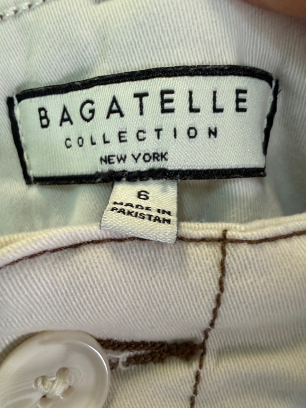 Bagatelle Contrast Stitch Wide Leg Crop Pants - Cream - Size 6 - Picture 2 of 10